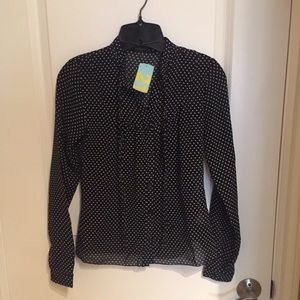 New Polka Dot Button Up Blouse